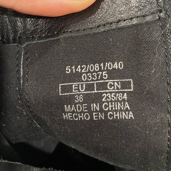 Zara Black Studded Leather Heeled Ankle Size 6 - Picture 11 of 14